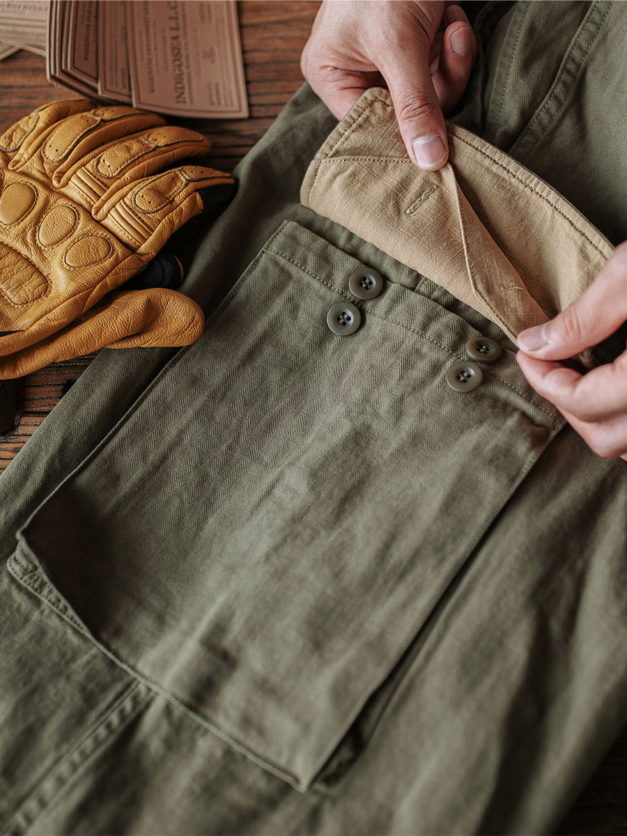 Pantalon en sergé à chevrons M-47 de l'armée française, reproduction