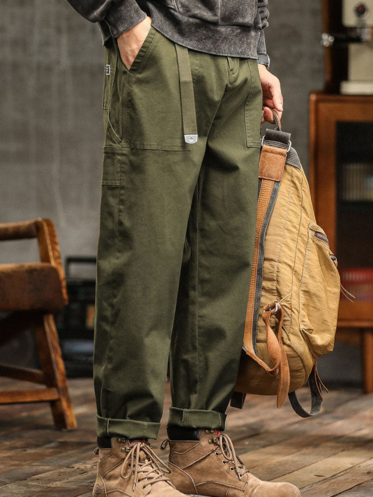 Pantaloni Utility Casual da Uomo di Ispirazione Vintage