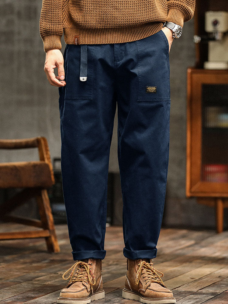 Pantaloni Utility Casual da Uomo di Ispirazione Vintage