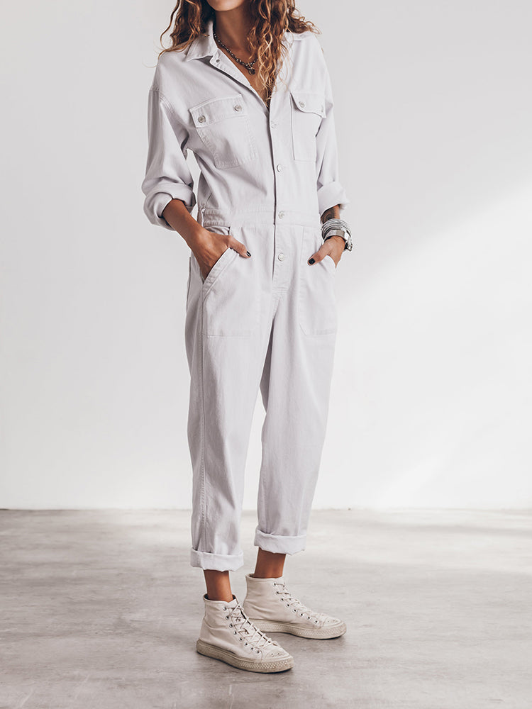 Combinaison ample pour femme avec boutons sur le devant