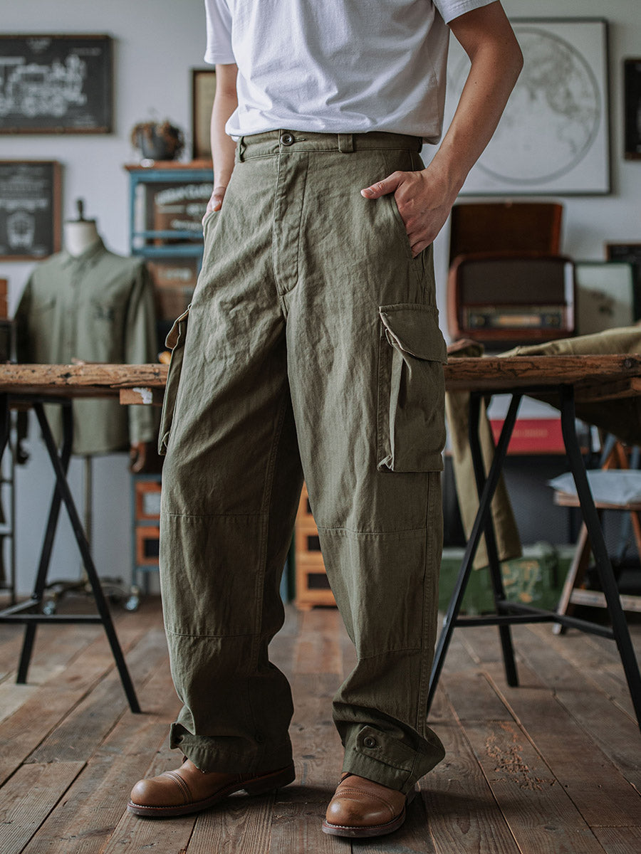 Pantalon en sergé à chevrons M-47 de l'armée française, reproduction