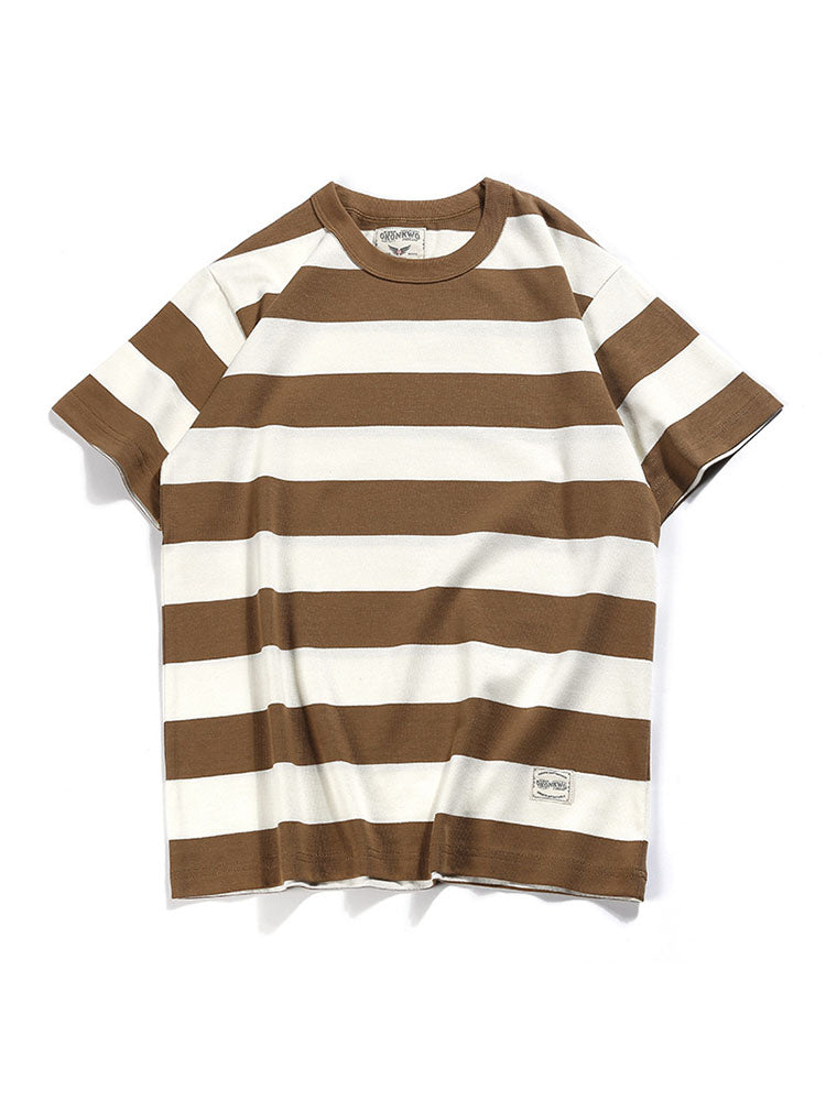 Gestreiftes Herren-T-Shirt mit Rundhalsausschnitt