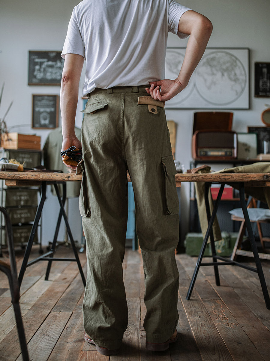 Pantalon en sergé à chevrons M-47 de l'armée française, reproduction