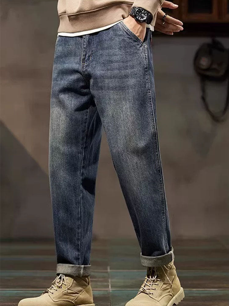 Herren Vintage‑Ballon‑Jeans mit lockerer Passform