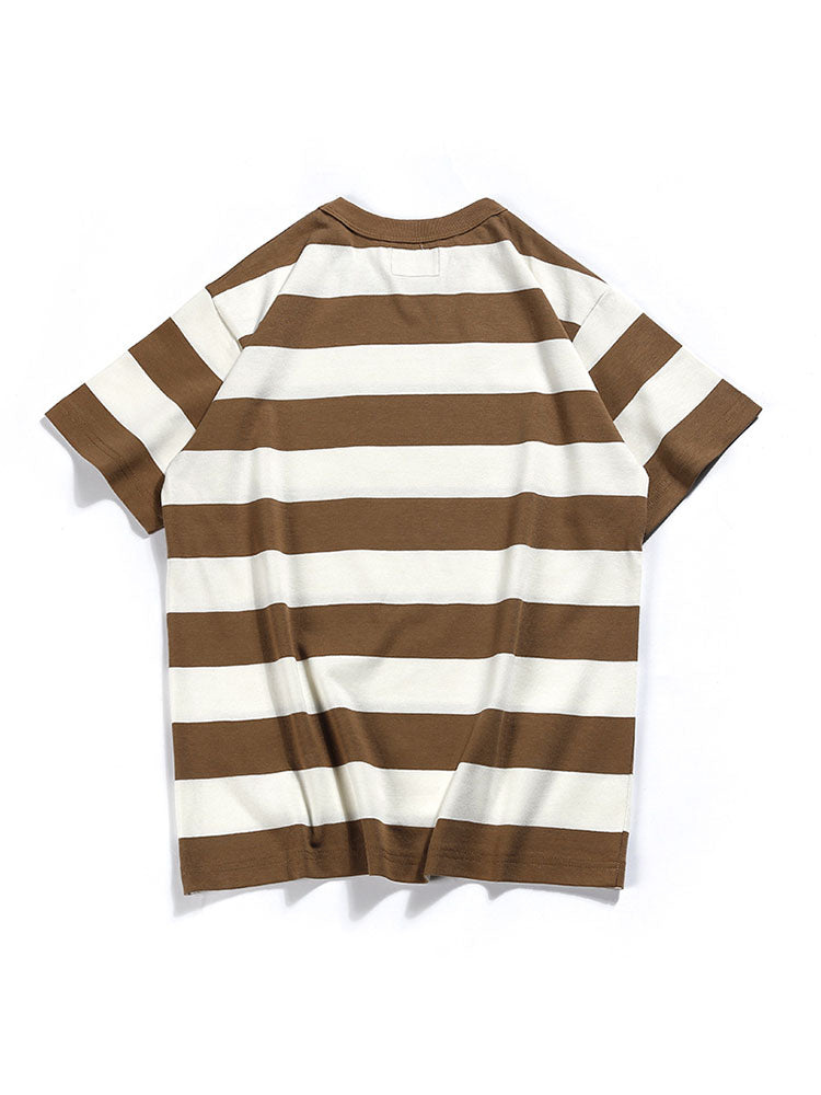 Gestreiftes Herren-T-Shirt mit Rundhalsausschnitt