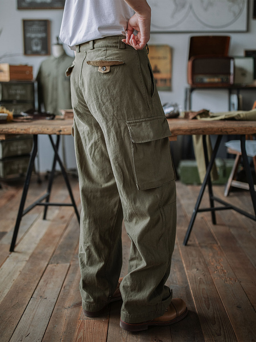 Pantalon en sergé à chevrons M-47 de l'armée française, reproduction