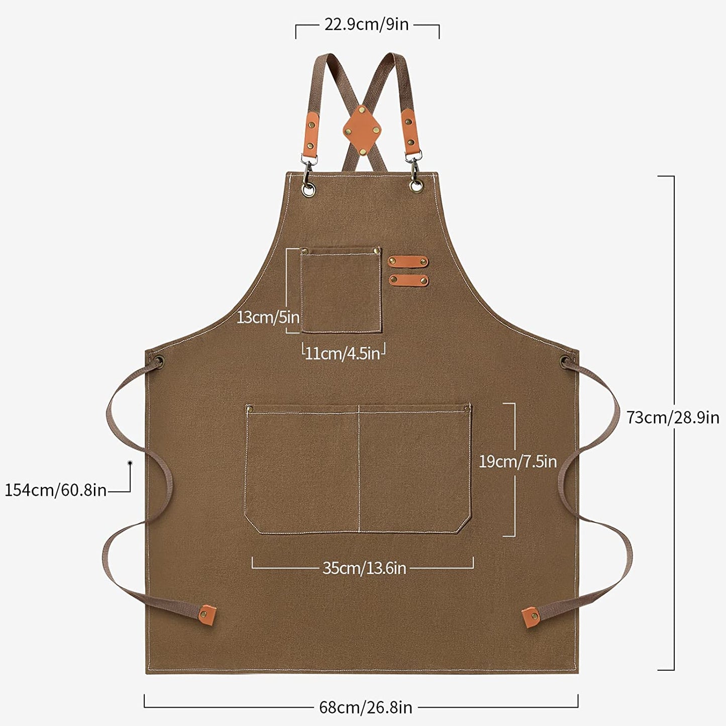 Tablier de travail en toile résistante aux taches