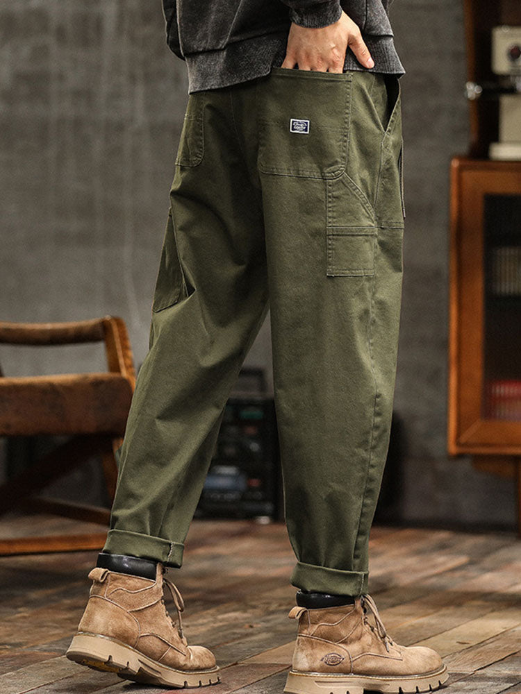 Pantaloni Utility Casual da Uomo di Ispirazione Vintage