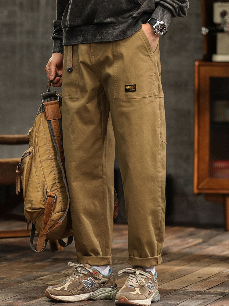 Pantaloni Utility Casual da Uomo di Ispirazione Vintage