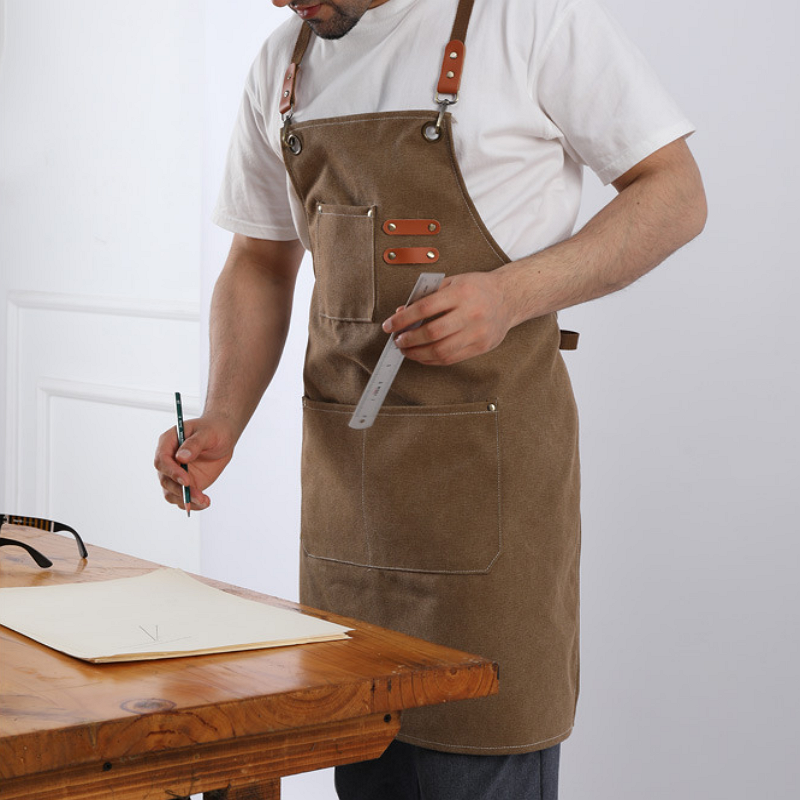 Tablier de travail en toile résistante aux taches