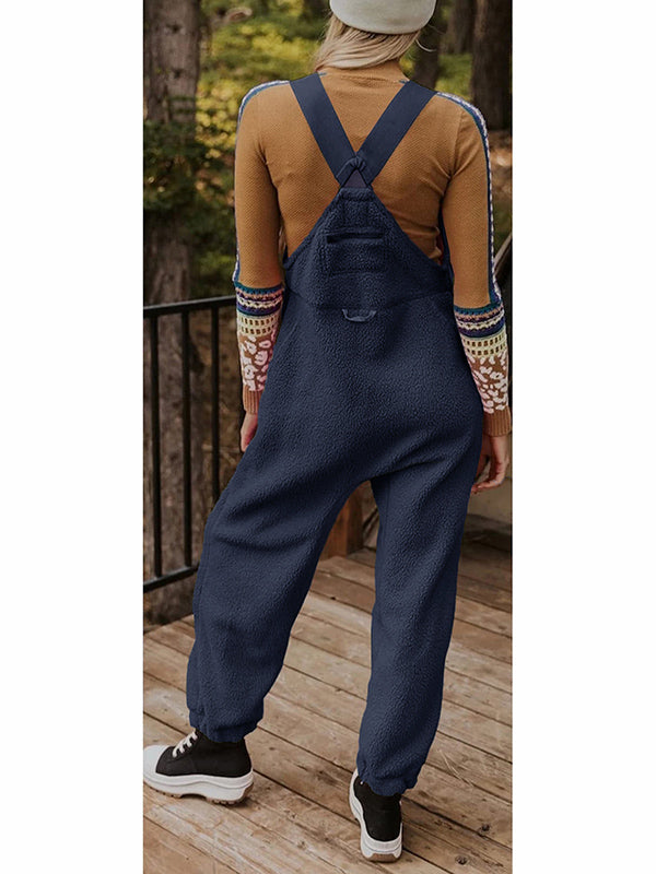 Thermo-Latzhose aus Fleece mit Reißverschlusstaschen für Damen