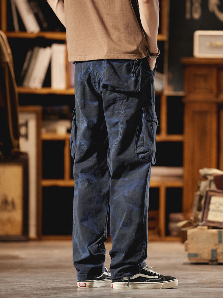 Pantaloni cargo mimetici da uomo ispirati all'American Vintage