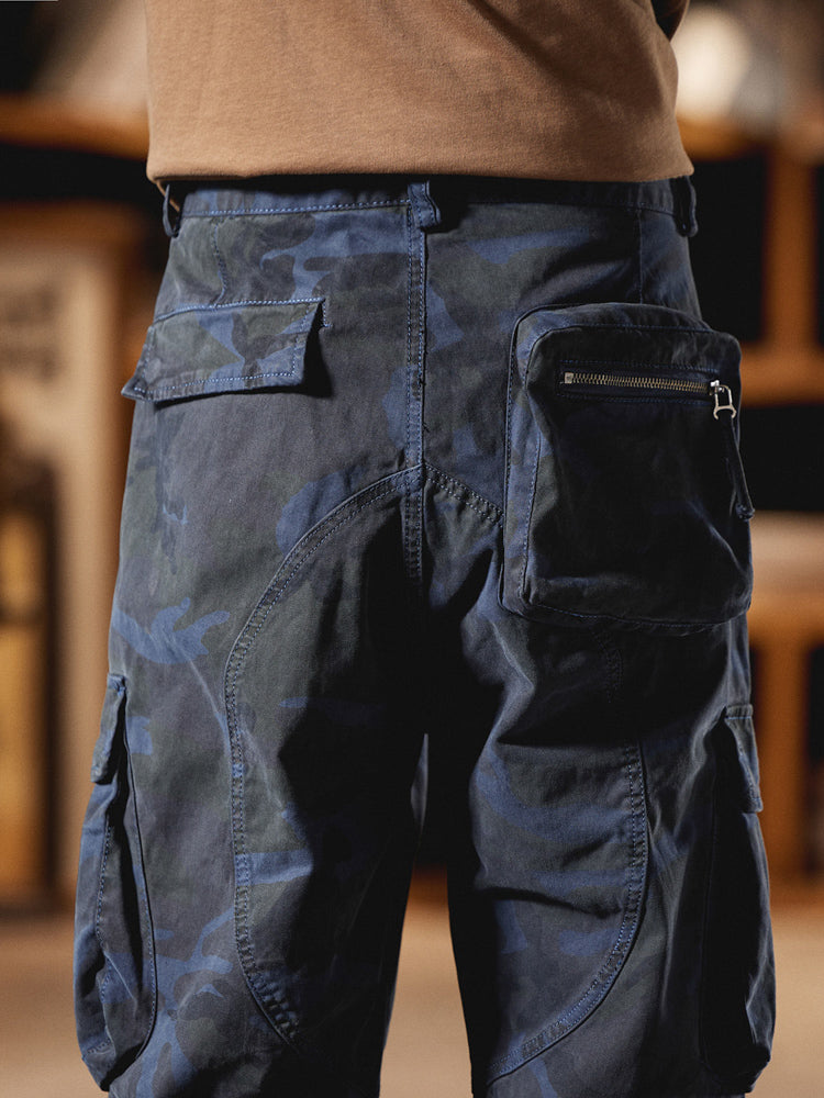 Pantaloni cargo mimetici da uomo ispirati all'American Vintage