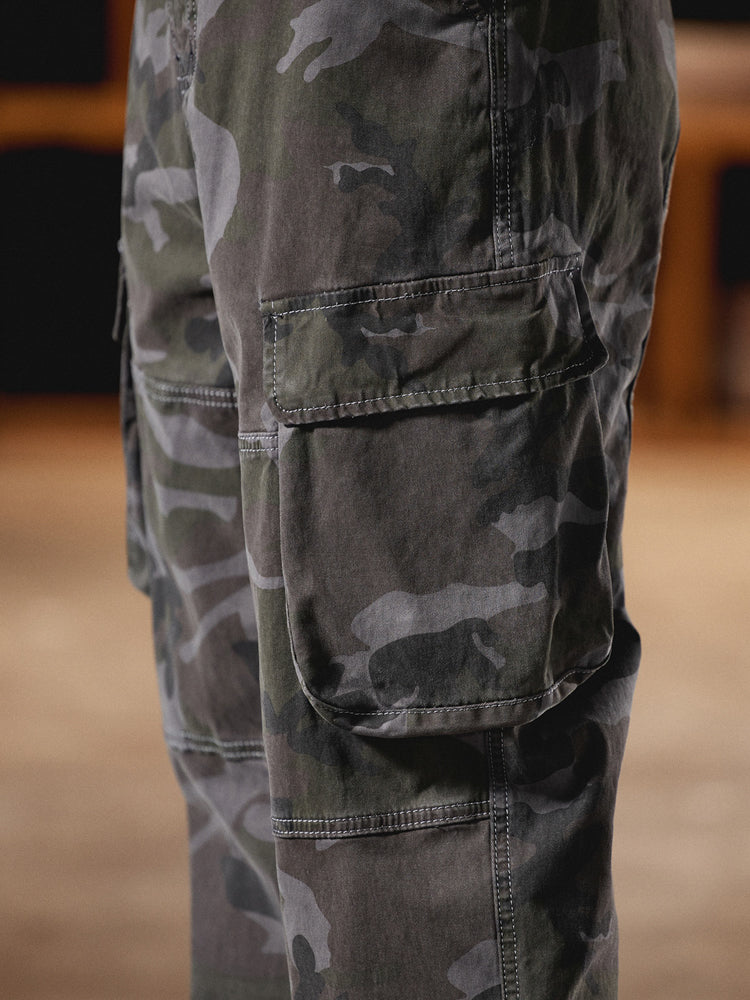 Pantaloni cargo mimetici da uomo ispirati all'American Vintage