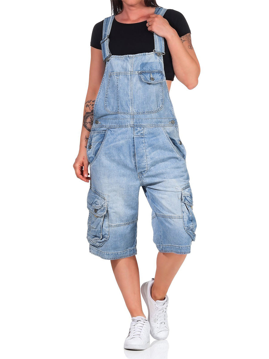 Salopette cargo en jean pour femme