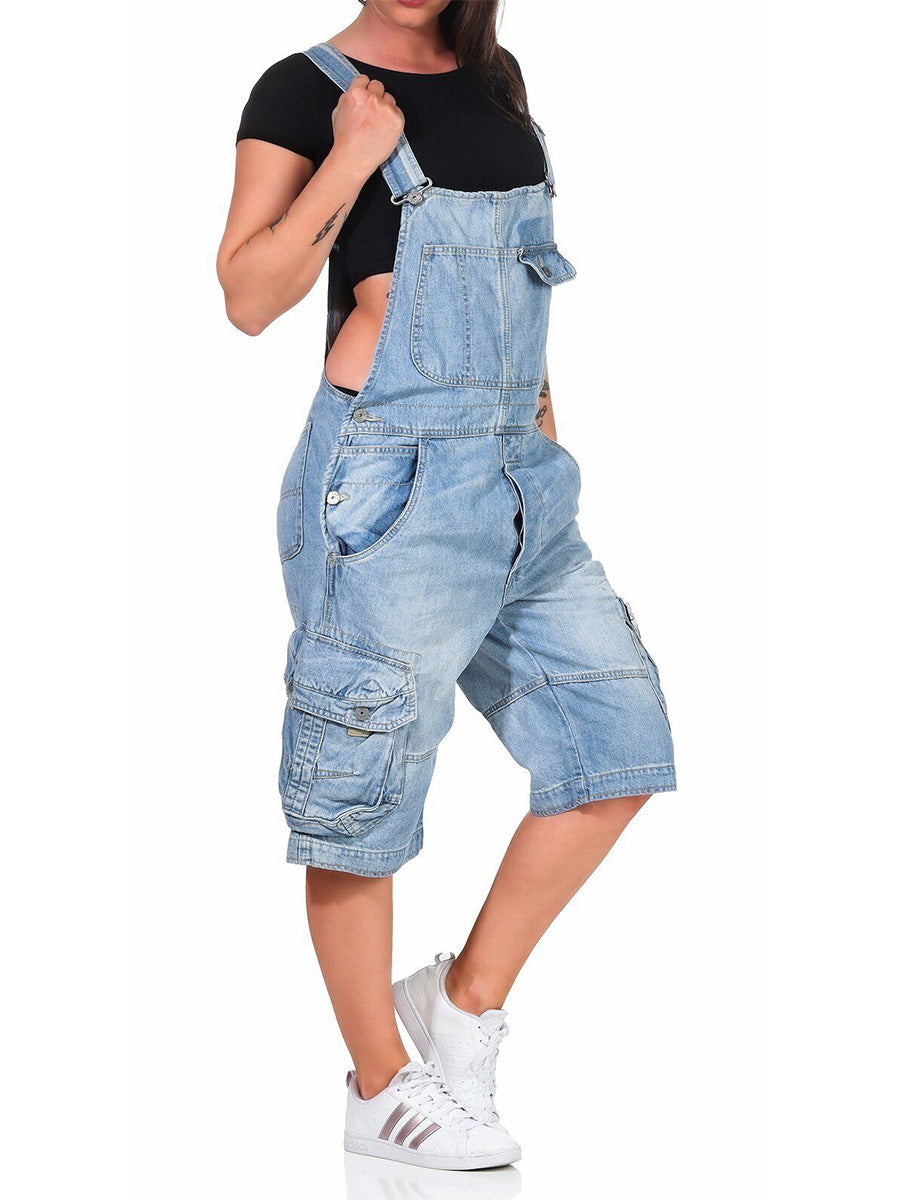 Salopette cargo en jean pour femme
