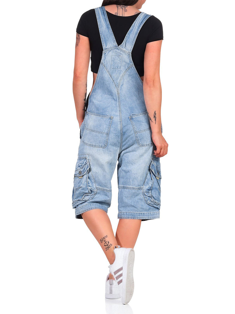 Salopette cargo en jean pour femme