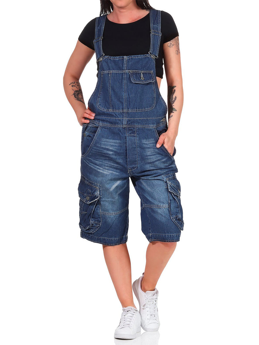 Salopette cargo en jean pour femme