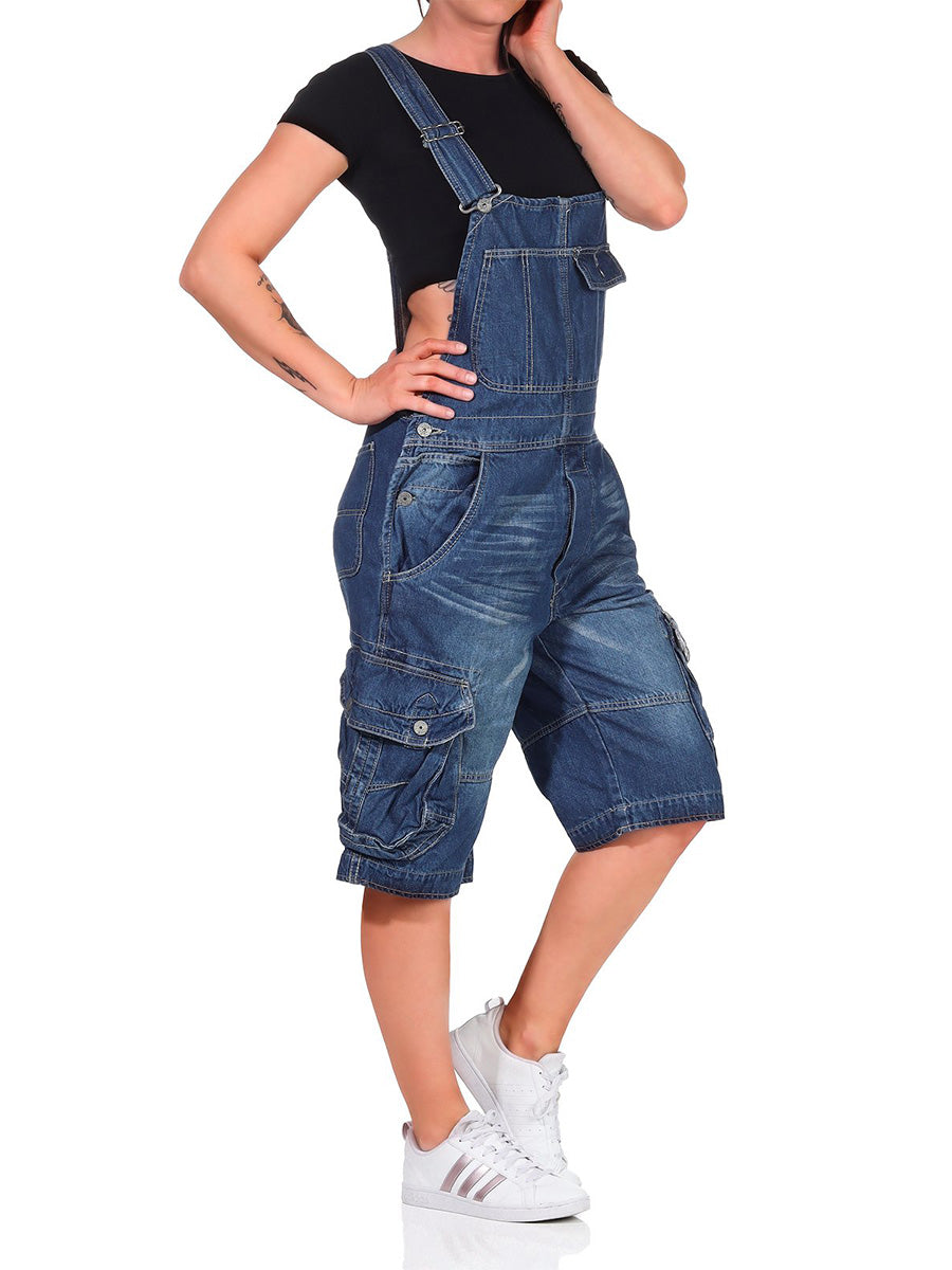 Salopette cargo en jean pour femme