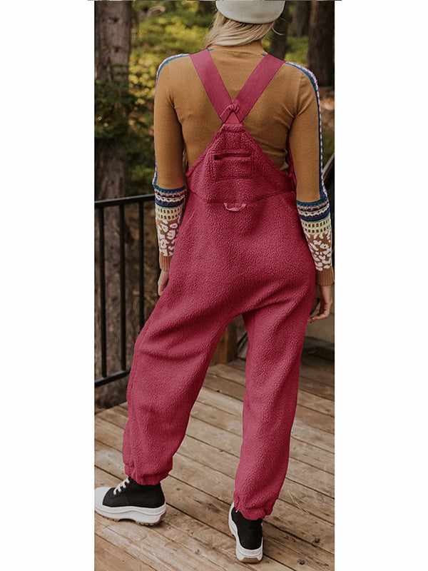Thermo-Latzhose aus Fleece mit Reißverschlusstaschen für Damen