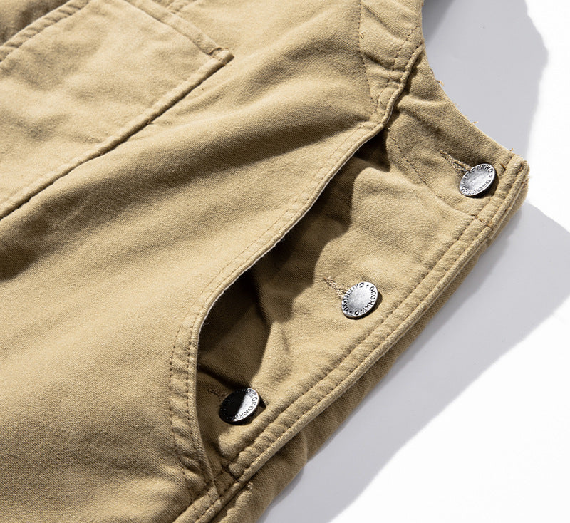 Unisex-Latzhose aus Moleskin mit Kordelzug