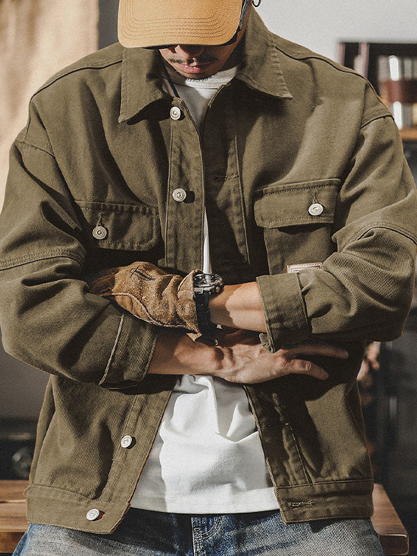Giacca cargo da uomo in stile vintage americano