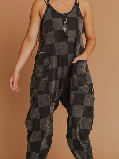 Combinaison oversize à carreaux pour femme