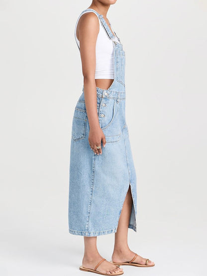 Abito in denim con spacco frontale