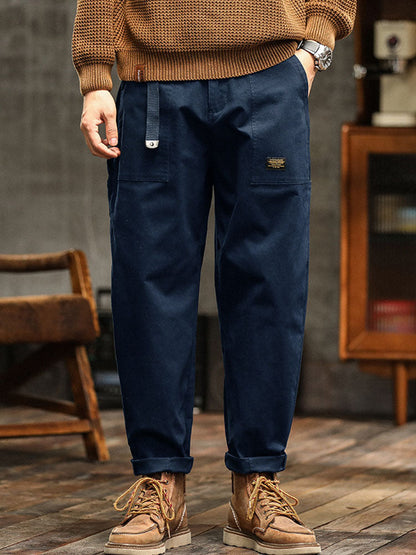 Pantaloni Utility Casual da Uomo di Ispirazione Vintage
