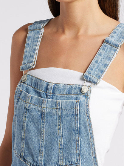 Abito in denim con spacco frontale