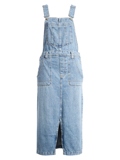 Abito in denim con spacco frontale