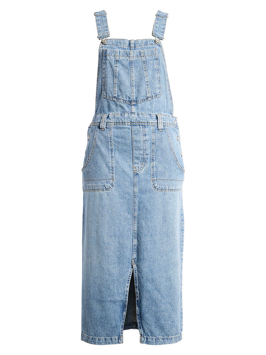Abito in denim con spacco frontale
