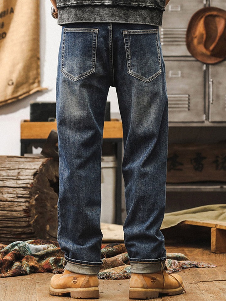 Herren Vintage‑Waschung Weite Jeans
