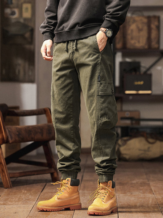 Pantalon cargo cargo fuselé à taille élastique pour homme