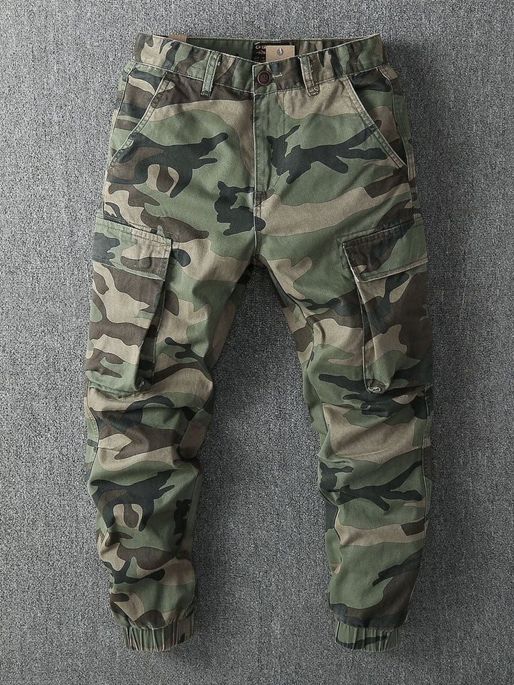 Pantaloni cargo jogger mimetici da uomo