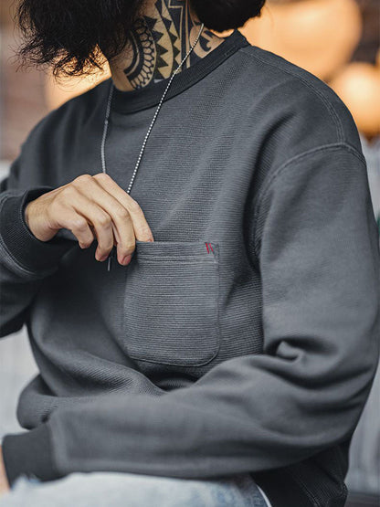 Herren-Sweatshirt mit Waffelstrickmuster