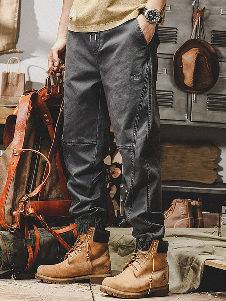 Herren Cargohose mit Kordelzug und Bündchen‑Beinen