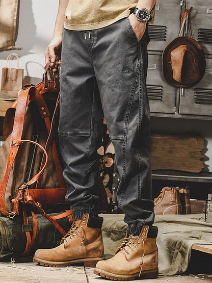 Herren Cargohose mit Kordelzug und Bündchen‑Beinen