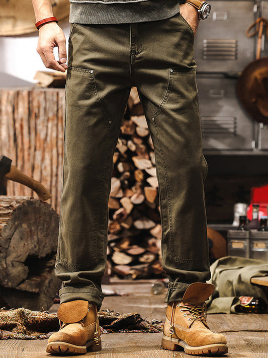 Pantaloni da lavoro robusti da uomo a gamba dritta