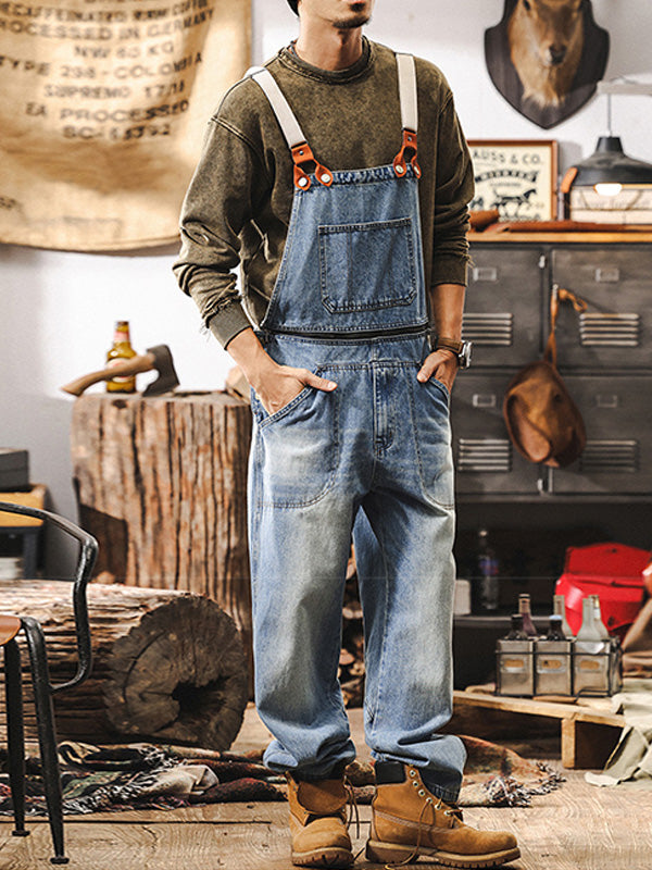 Klassische Herren-Arbeitslatzhose aus Denim