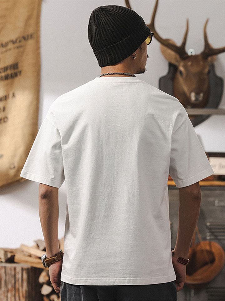 T-shirt da uomo a maniche corte con tasche a contrasto e vestibilità ampia
