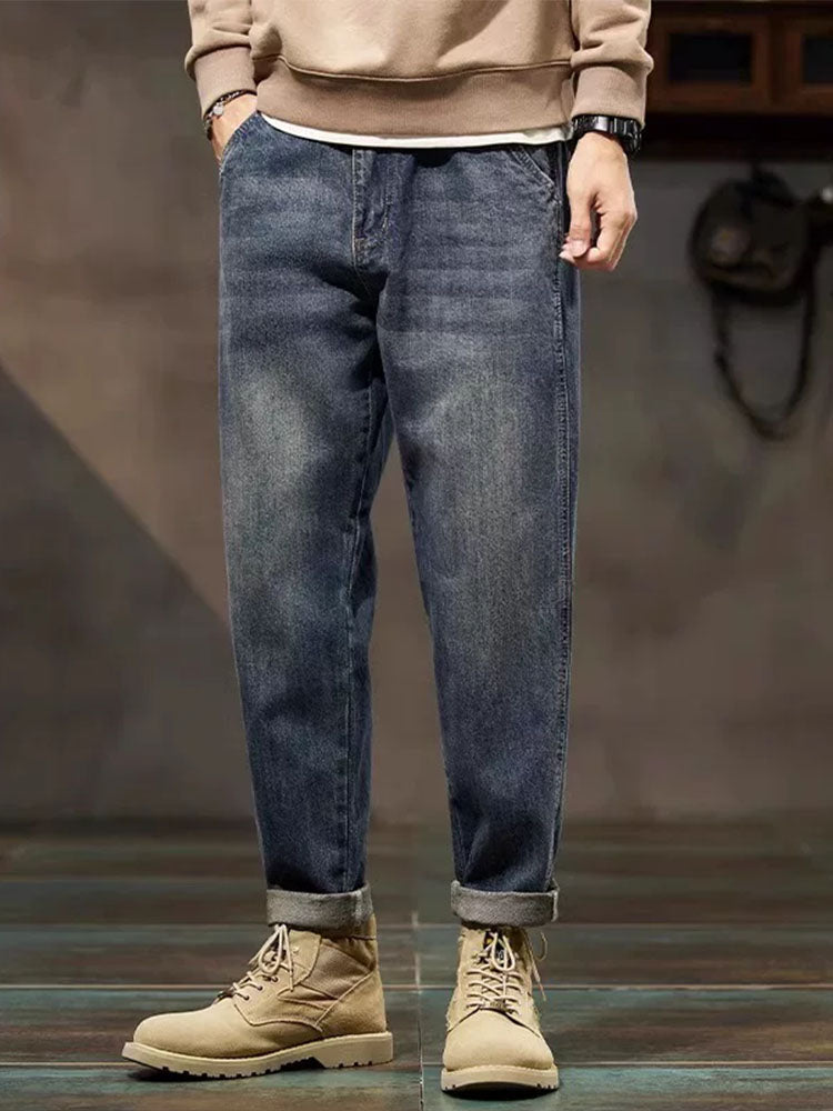 Herren Vintage‑Ballon‑Jeans mit lockerer Passform