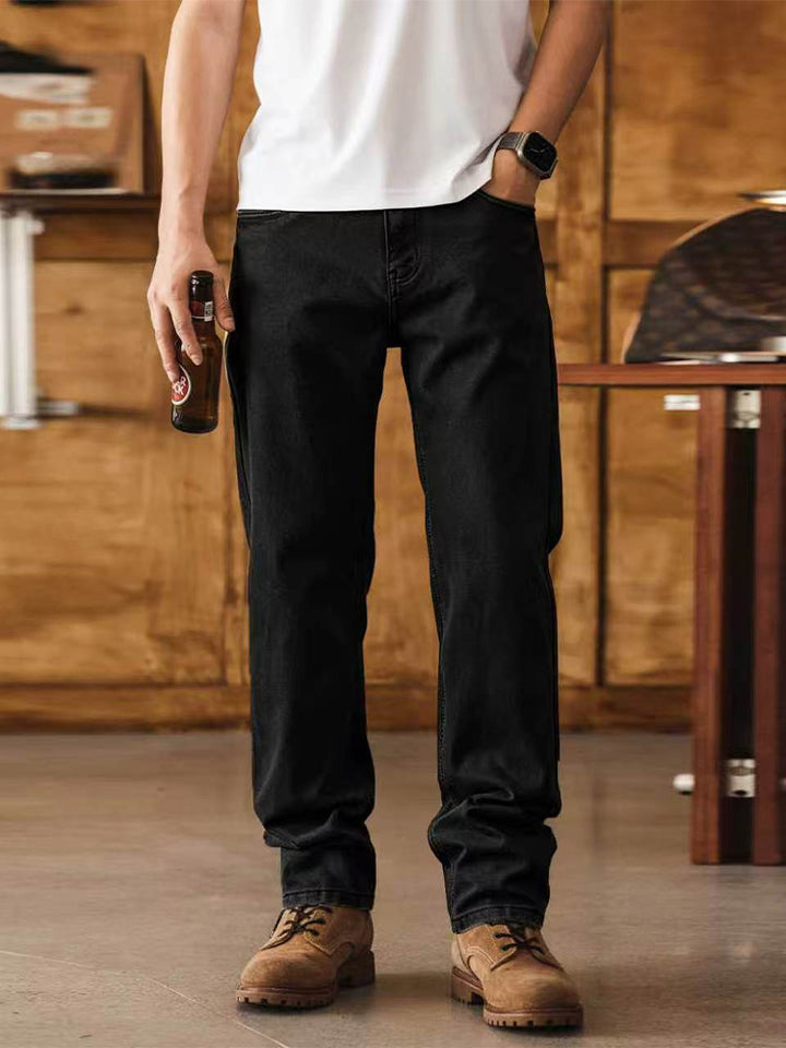 Herren Gerade Jeans, klassische Freizeithose mit bequemem Schnitt