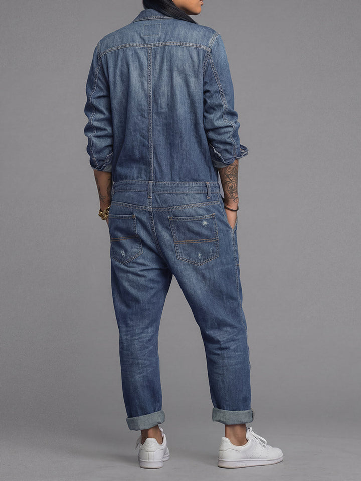 Damen-Denim-Overall mit lockerer Passform