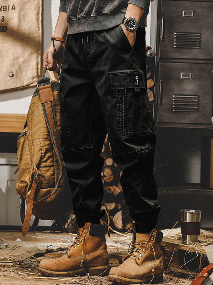 Herren Baumwoll Cargohose mit Stretch