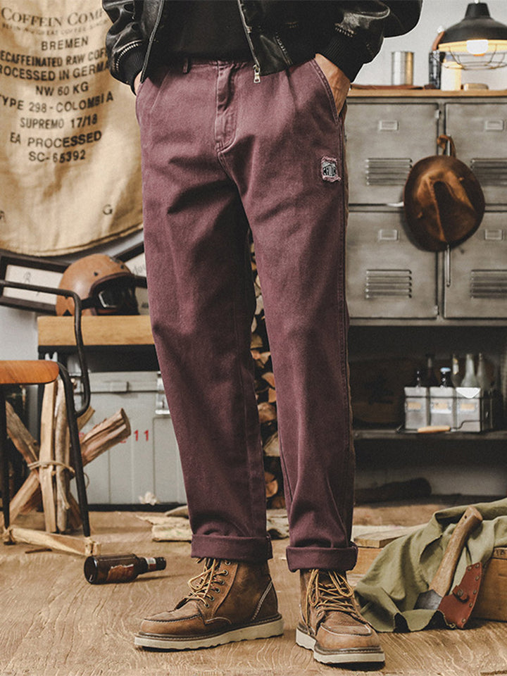 Herren Vintage Freizeithose aus 100% Baumwolle mit Seitenkontraststreifen