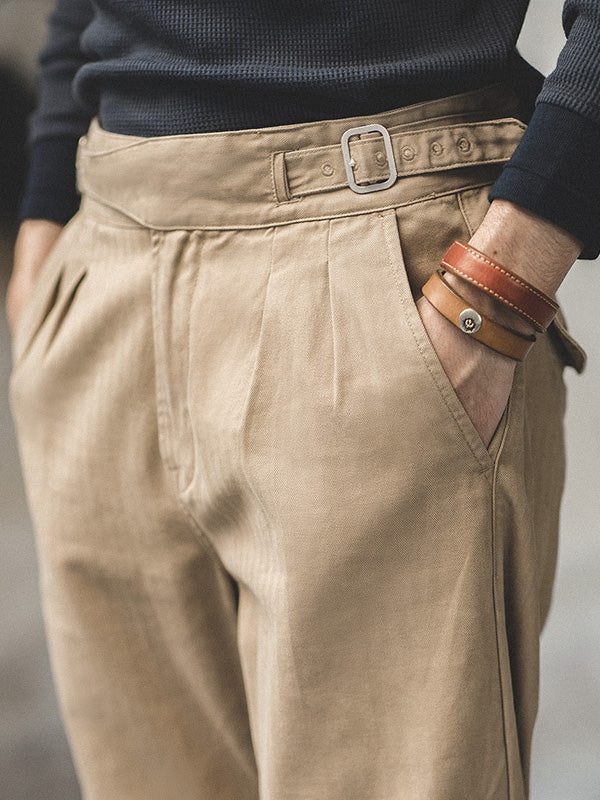 Pantaloni da uomo GURKHA, modello dritto e casual, ispirati allo stile vintage