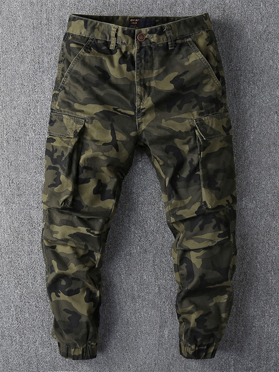 Pantaloni cargo jogger mimetici da uomo