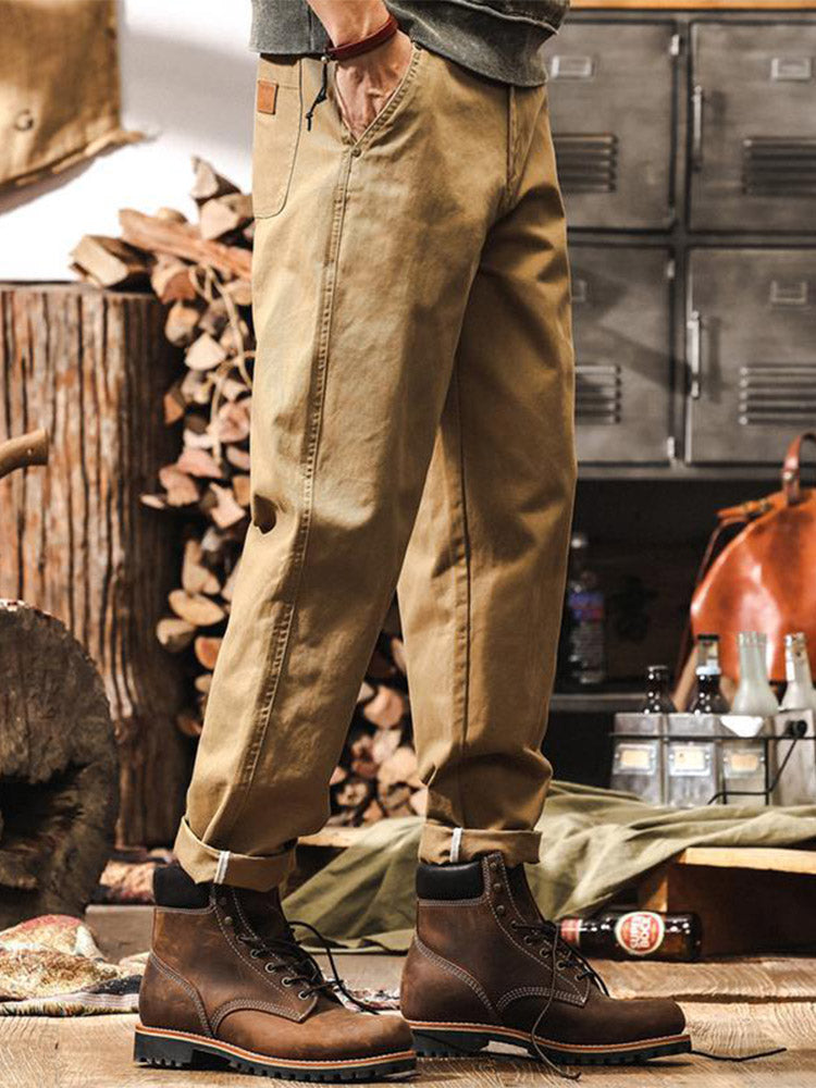 Herren-Chinohose aus 100 % Baumwolle im Vintage-Stil
