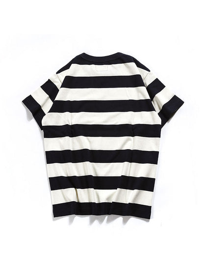 T-shirt girocollo a righe da uomo